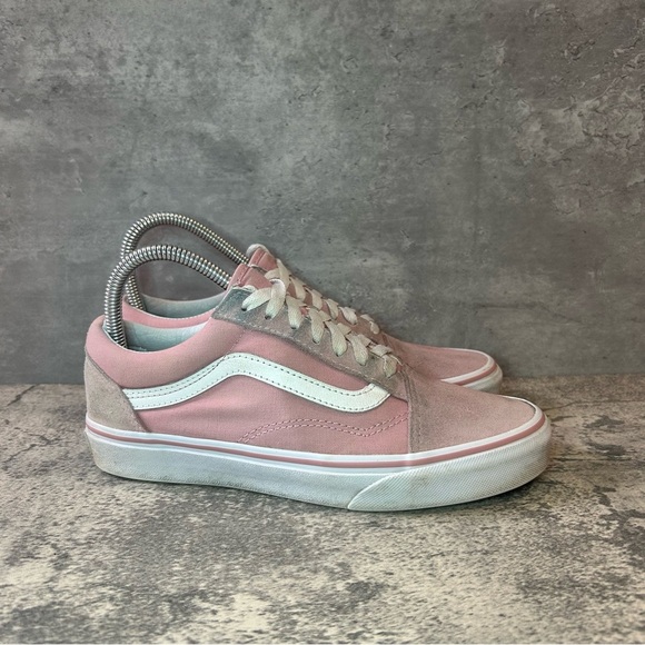 Vans Old Skool Sneakers Womens sz 6 - pink/white satin - Picture 1 of 7